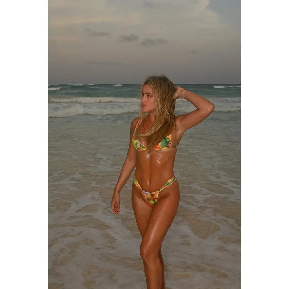 BANANHOT Shell Bikini Bottoms in Sunrise Small New Womens Swimsuit
